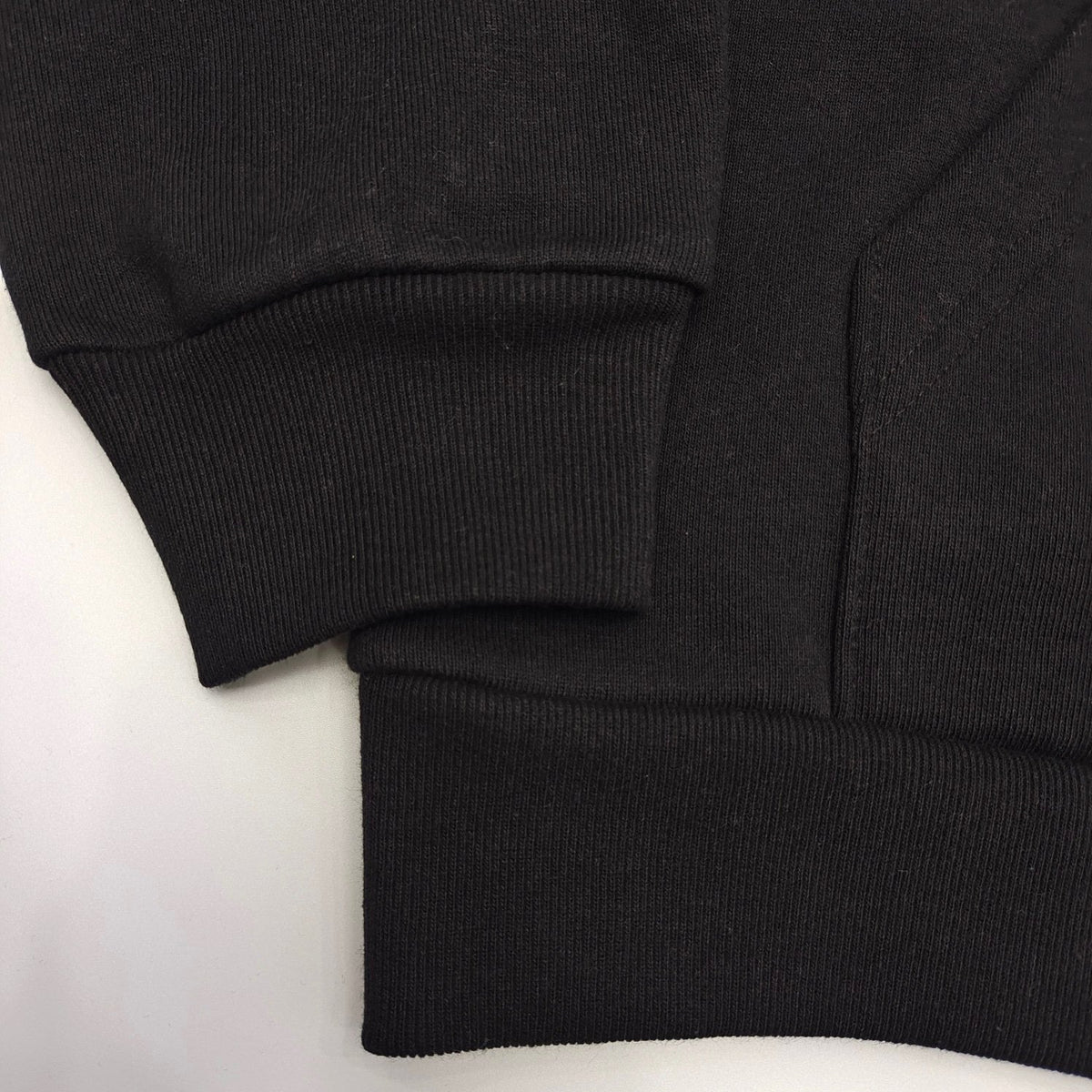 Black Cotton Slogan Pullover - Men's
