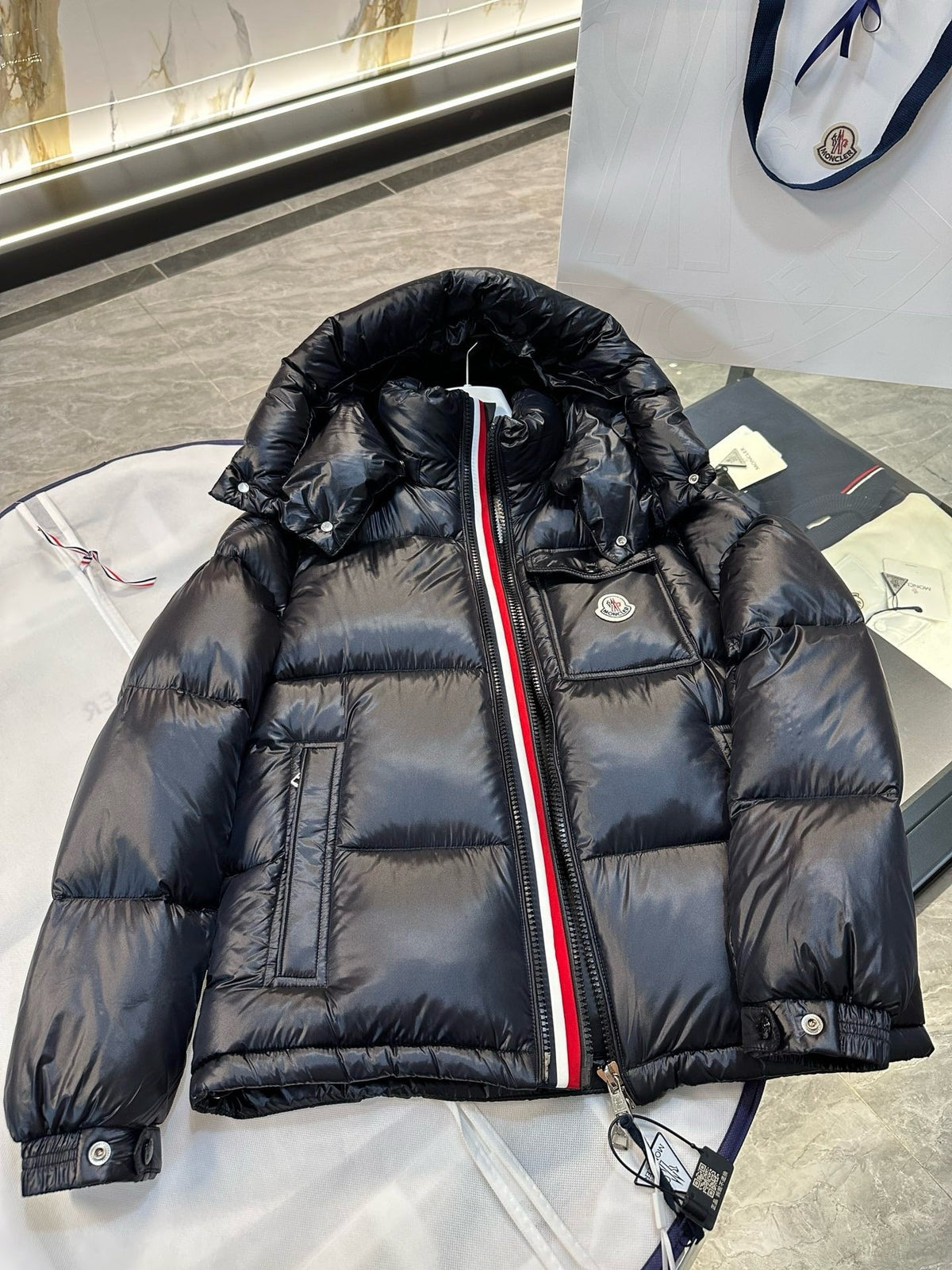 Black Puffer Jacket - Men's