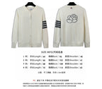 4-Bar Cardigan Navy Knit - Men's