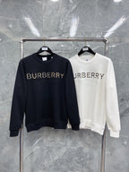 Navy Cotton Embossed Text Crewneck - Men's