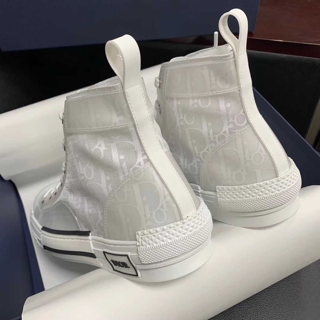 B23 High-Top White Oblique Sneakers