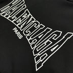 Black Cotton Logo Print Pullover - Men's
