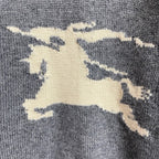 Black Wool Intarsia Crewneck - Men's