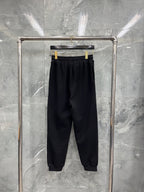 Black Cotton Heart Logo Joggers - Men's
