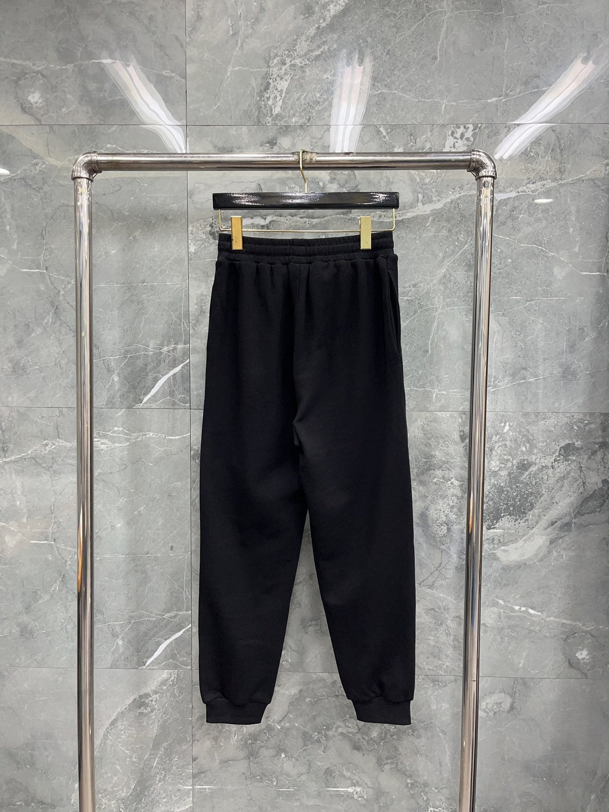 Black Cotton Heart Logo Joggers - Men's