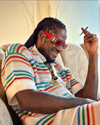 Multicolour Striped Knit Shorts - Men's