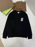 Black Cotton Monogram Crewneck - Men's
