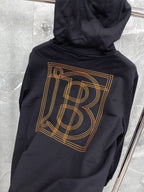 Black Cotton Plain Zip-Through - Men's