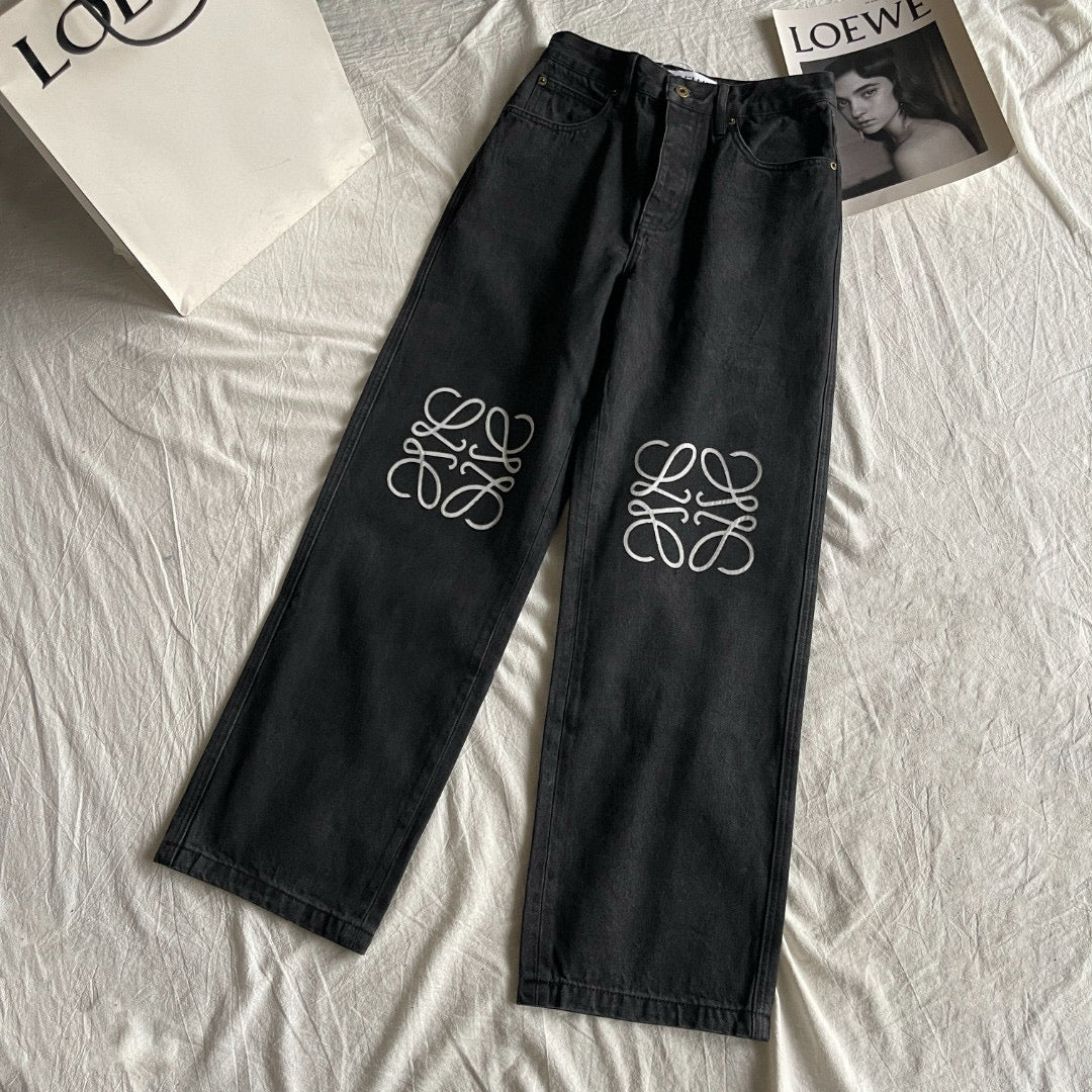 Black Denim Anagram Straight - Men's