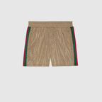 Waterproof nylon swim shorts with GG – swim shorts crafted in mini GG waterproof nylon with stripe detailing on the sides – LUX VERSE Luxury Designer Fashion Outlet