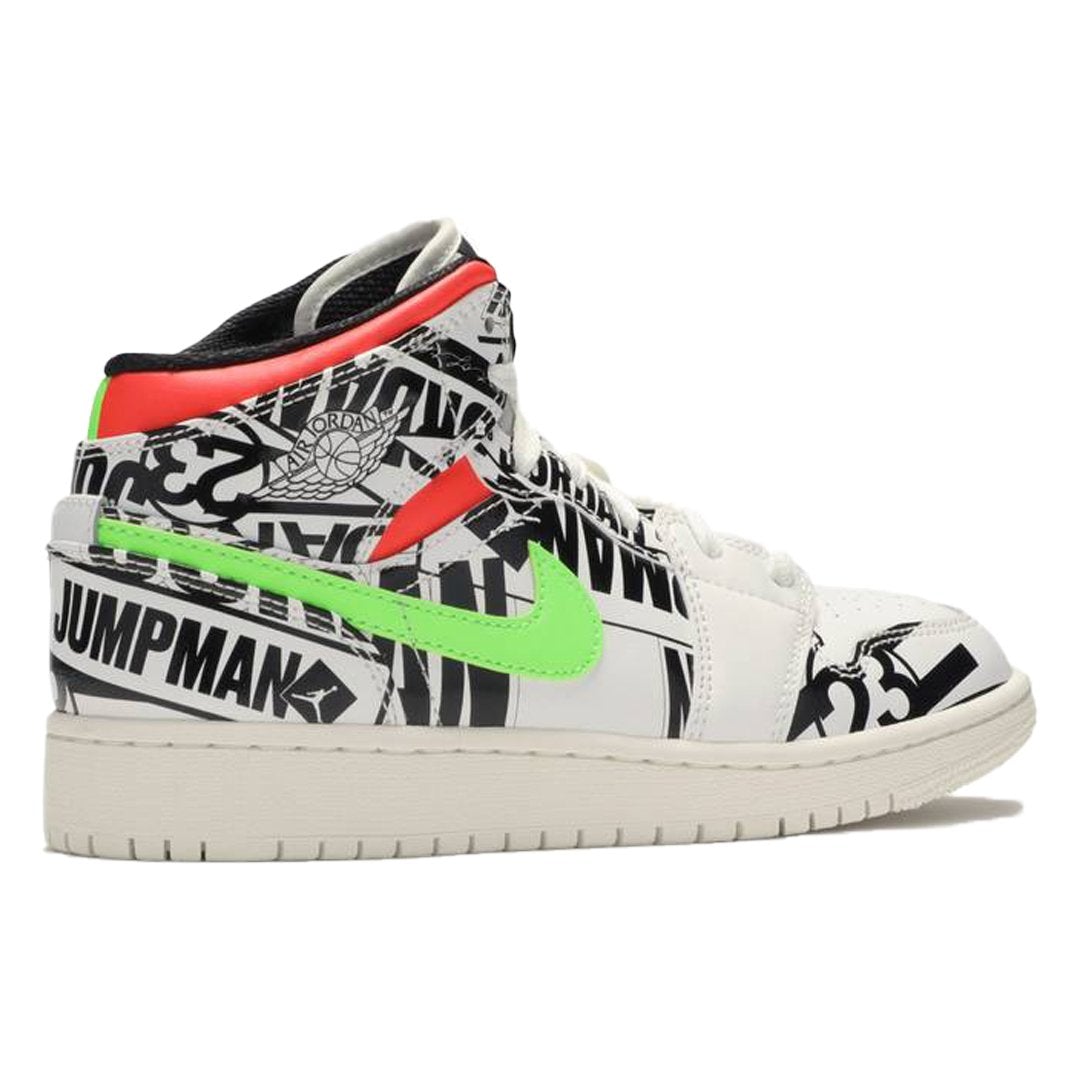 All Over Logos – an all-over black print with various Jordan brand logos covers most of the upper – LUX VERSE Luxury Designer Fashion Outlet