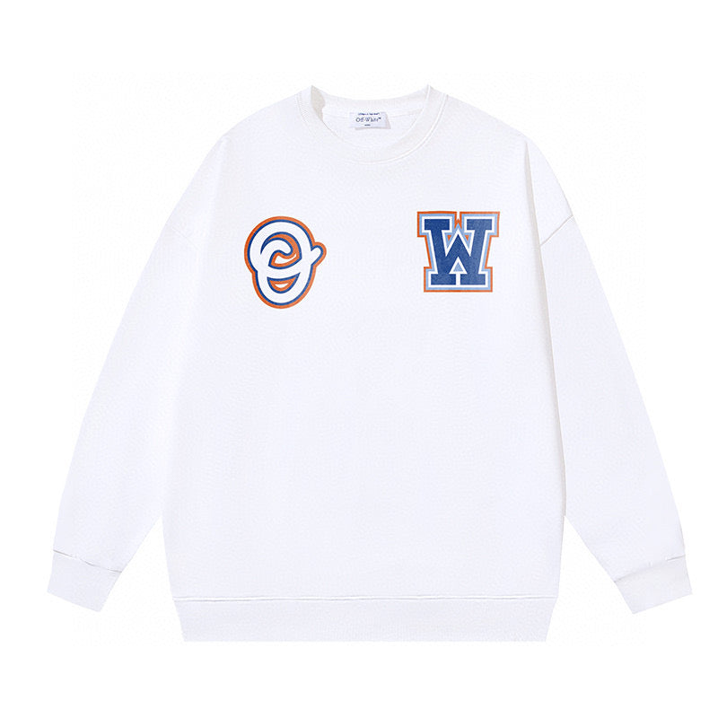 Black Cotton Patch Crewneck - Men's