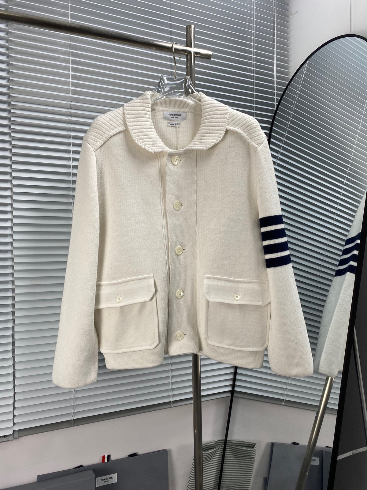 4-Bar Knit Jacket Grey - Men's