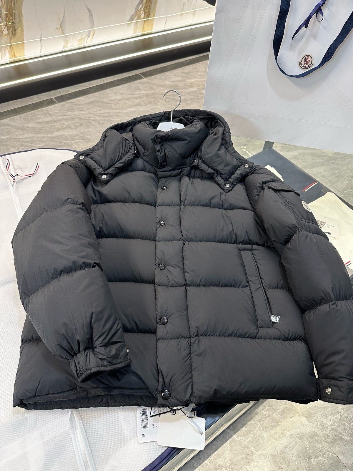 Black Puffer Jacket - Men's