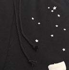 Black Cotton Graphic Joggers - Men's