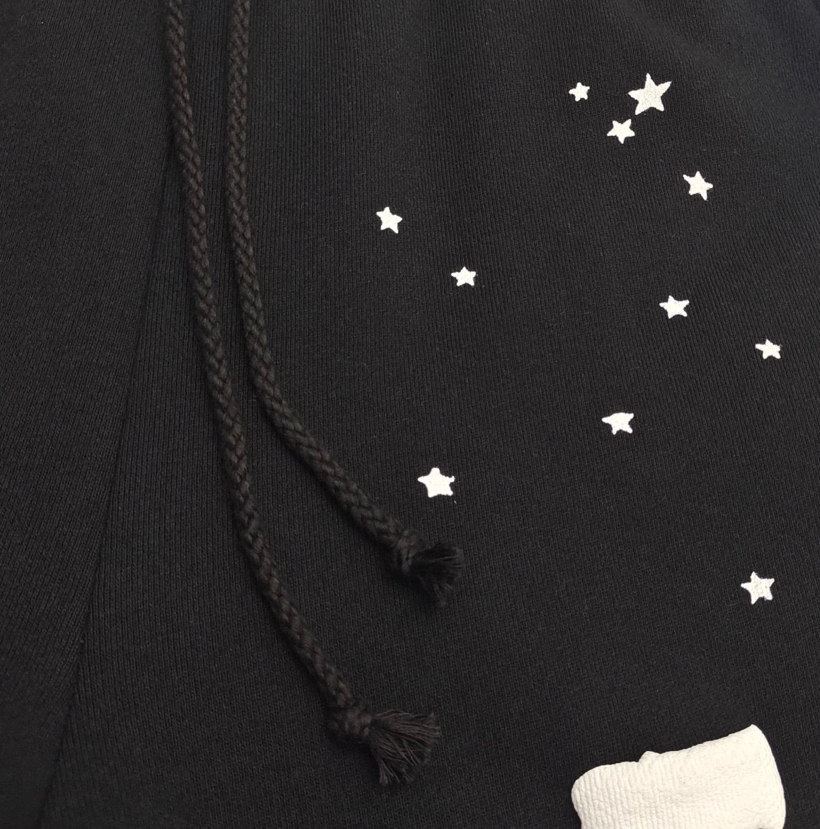 Black Cotton Graphic Joggers - Men's