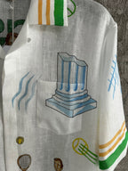 Tennis Print Silk Shirt - Men's