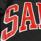 Navy Cotton Varsity Text Pullover - Men's