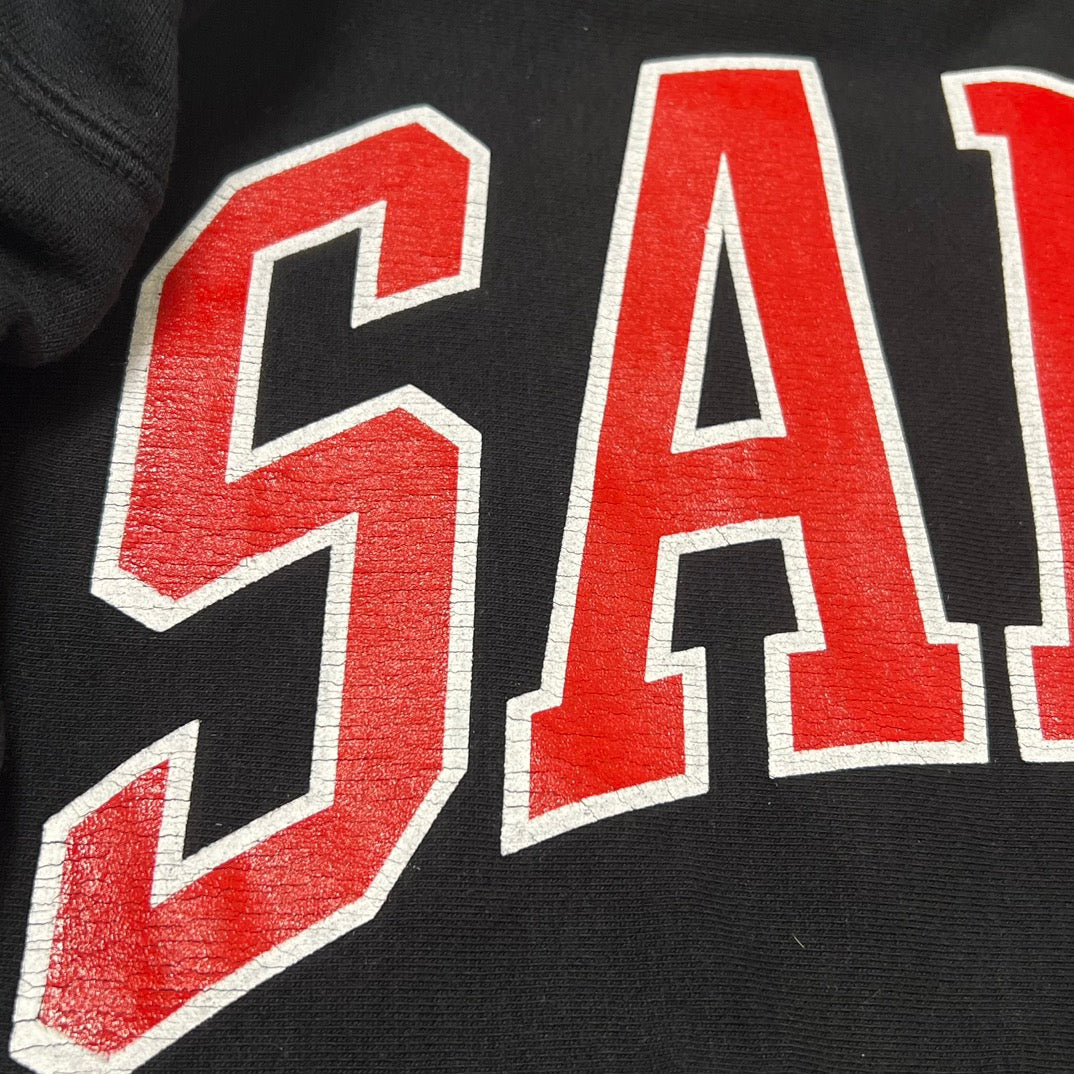 Navy Cotton Varsity Text Pullover - Men's
