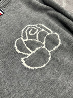 4-Bar Crewneck Navy Sweater - Men's