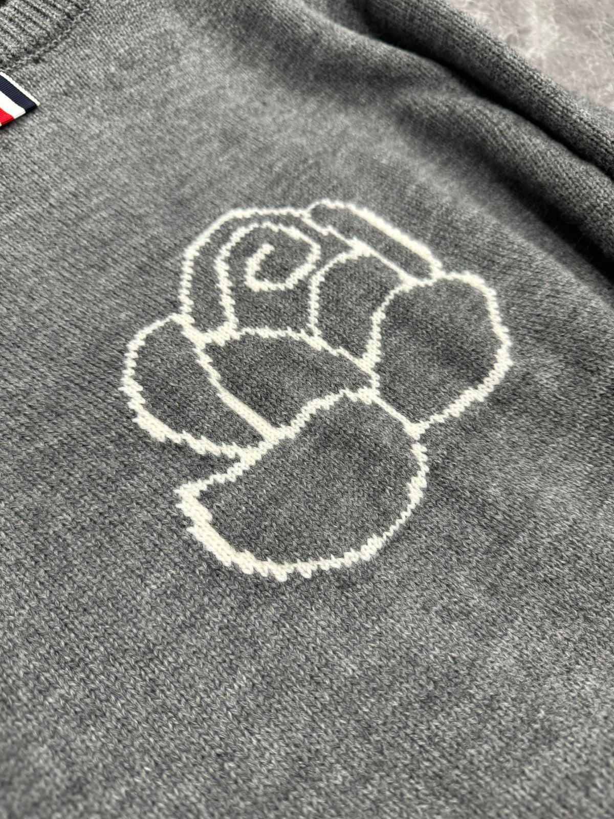 4-Bar Crewneck Navy Sweater - Men's