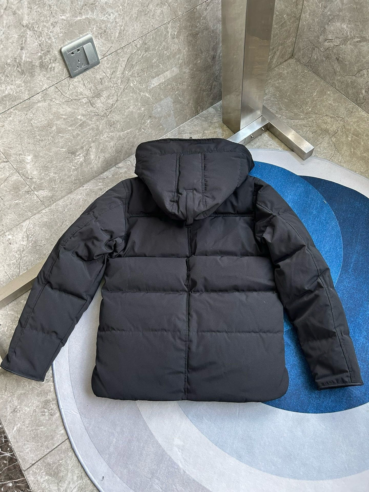 Black and White Puffer Jacket - Men's