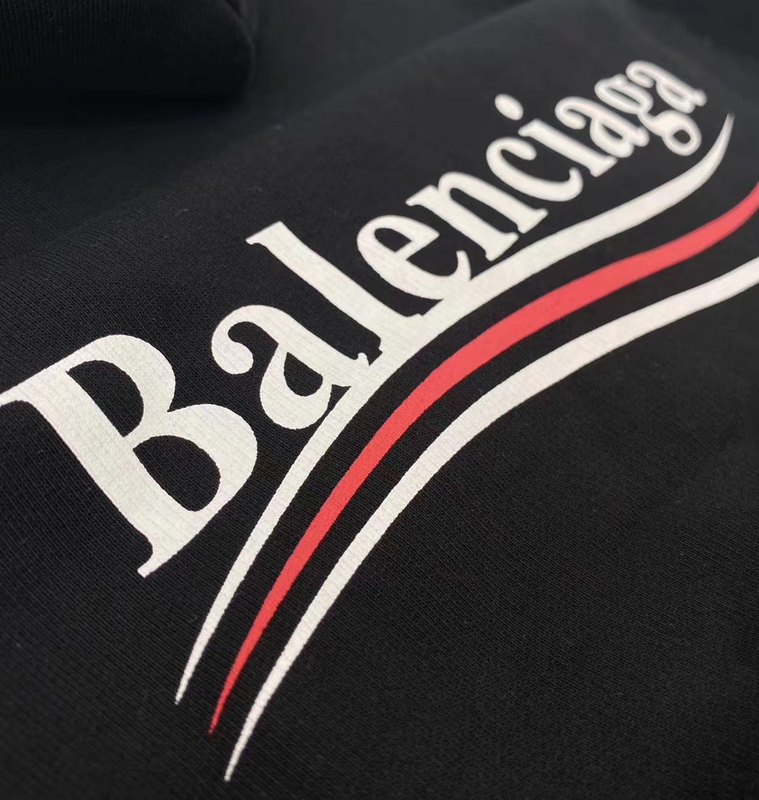 Black Cotton Chest Logo Pullover - Men's