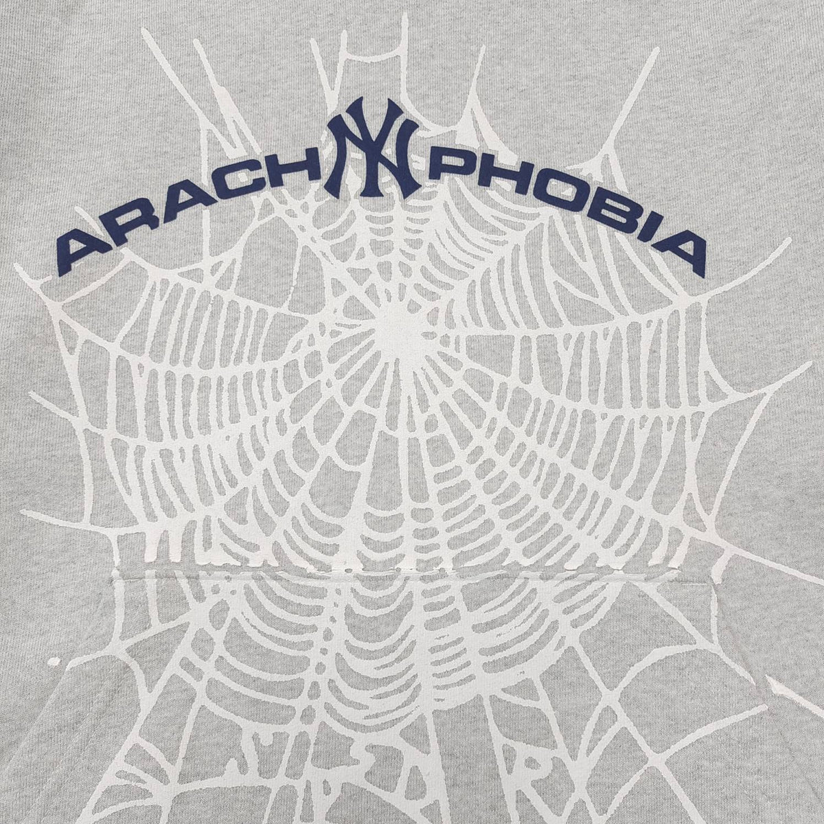 Grey Cotton Web Graphic Pullover - Men's