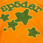 Orange Cotton Star Print Pullover - Men's