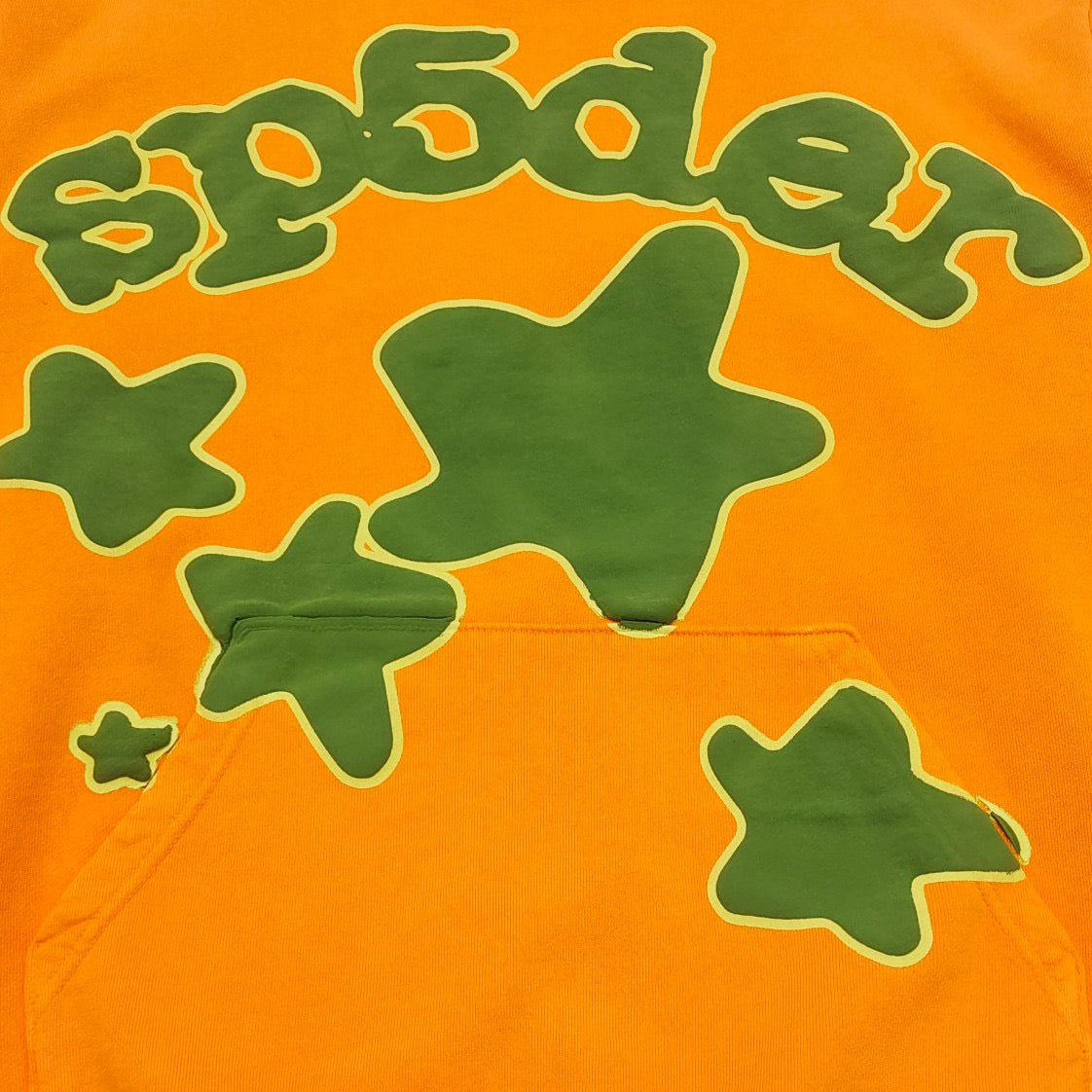 Orange Cotton Star Print Pullover - Men's