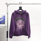Purple Cotton Web Print Pullover - Men's