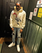 Cream Cotton Graphic Pullover - Men's