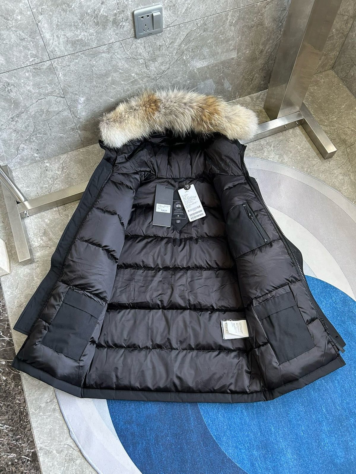 Black and Grey Parka - Men's