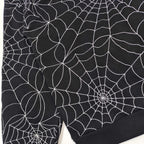 Black Cotton Web Print Pullover - Men's