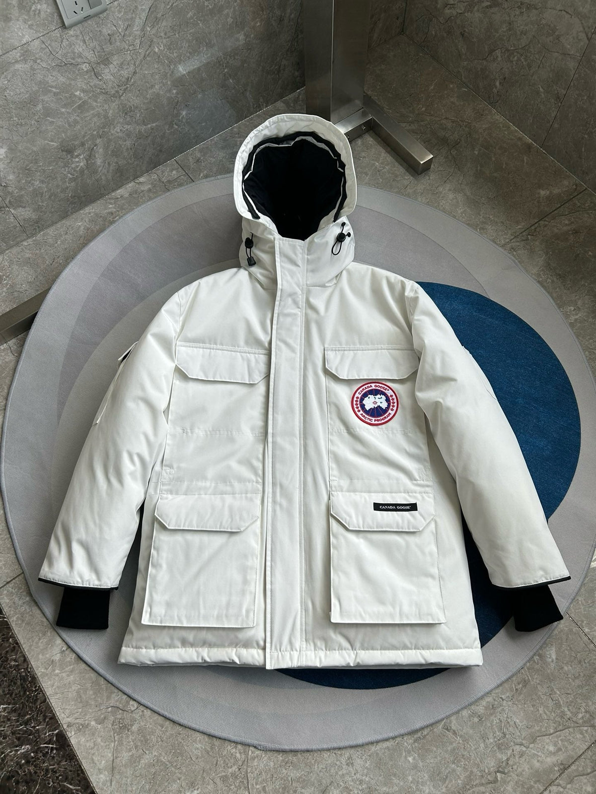 Black and White Parka - Men's