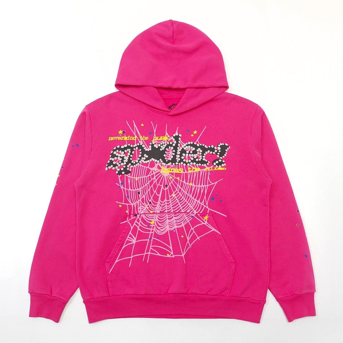 Pink Cotton Web Graphic Pullover - Men's