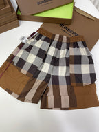 Brown Cotton Check Drawstring - Men's