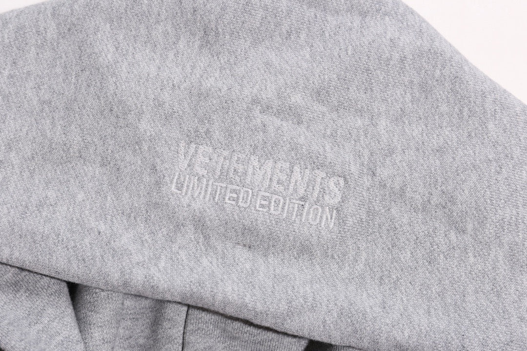 Grey Cotton Slogan Pullover - Men's