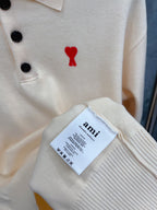 Cream Knit Heart Logo Long-Sleeve - Men's