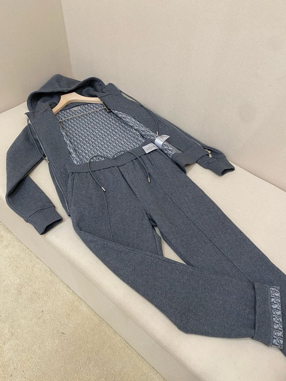 Grey Cotton Plain Joggers - Men's