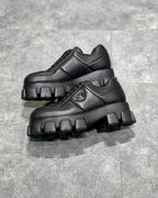 Black Leather Lug-Sole Chunky - Men's