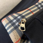 Black Cotton Check Lined Zip-Through - Men's