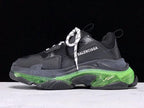 Triple S Black and Green Sneakers