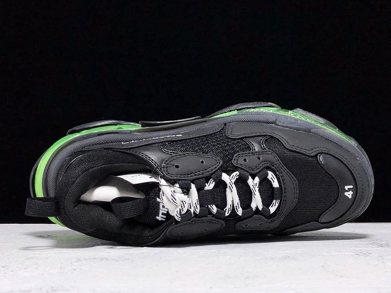 Triple S Black and Green Sneakers