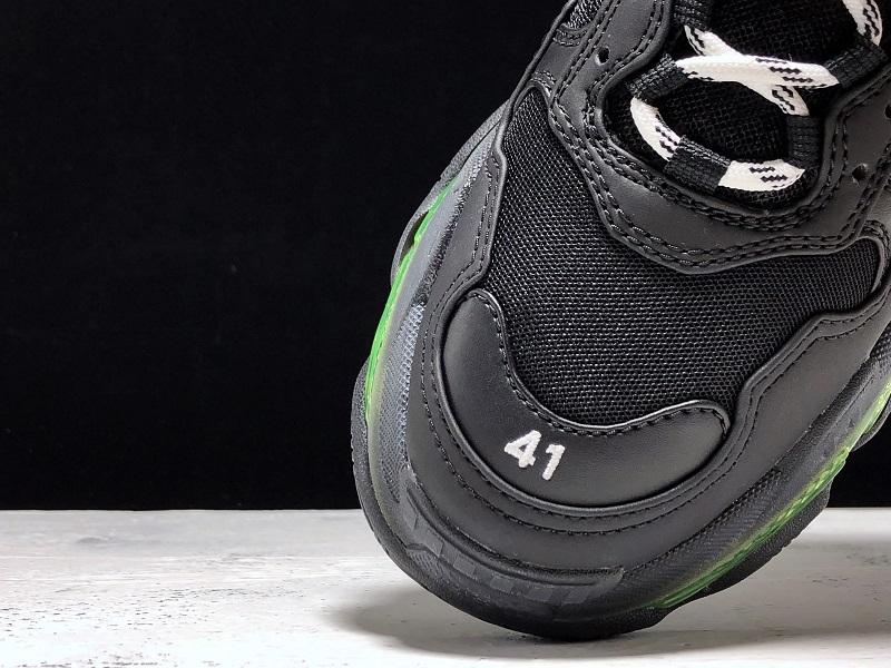 Triple S Black and Green Sneakers