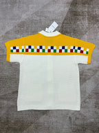Yellow Checkerboard Knit Shirt - Men's