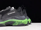 Triple S Black and Green Sneakers