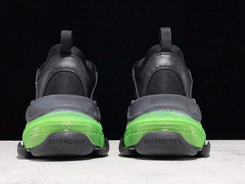 Triple S Black and Green Sneakers