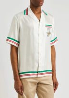 Crest Trim Silk Shirt - Men's