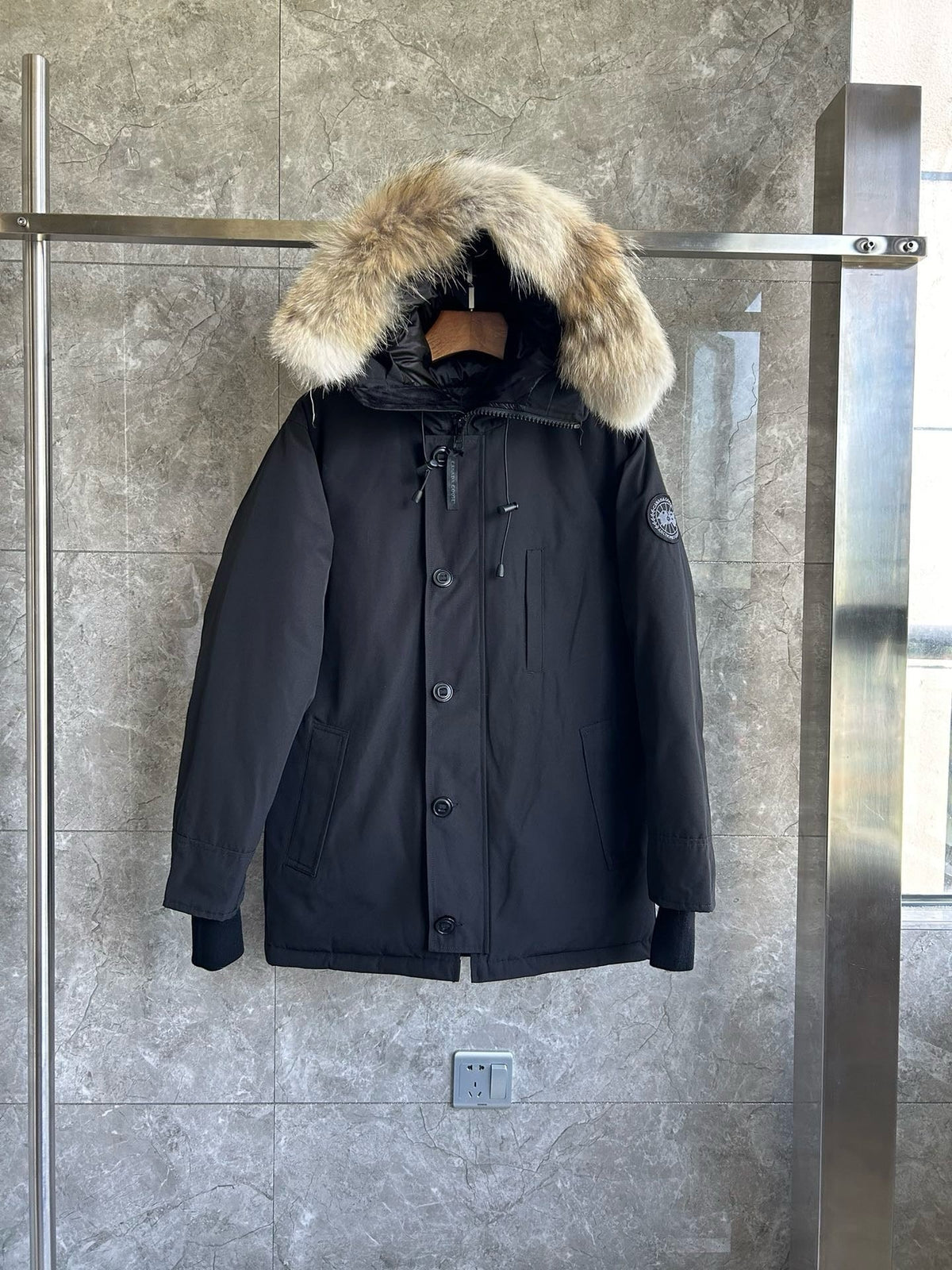 Black and Grey Parka - Men's